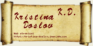Kristina Došlov vizit kartica